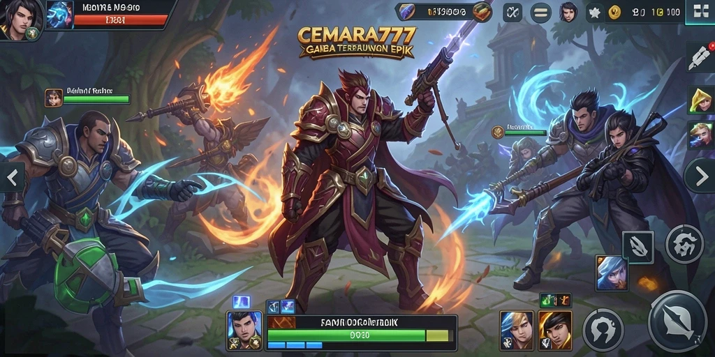 Tampak serunya permainan MOBA CEMARA777 dengan aksi karakter.