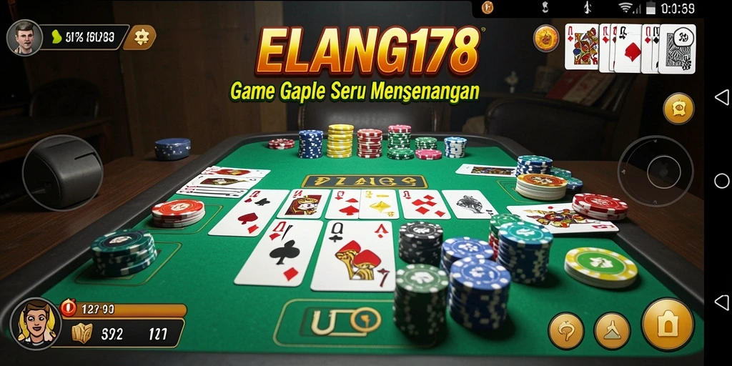 Tampilan gameplay ELANG178 yang seru dan menegangkan di arena Gaple.
