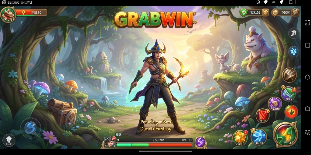 Tampilan gameplay seru GRABWIN di dunia petualangan.