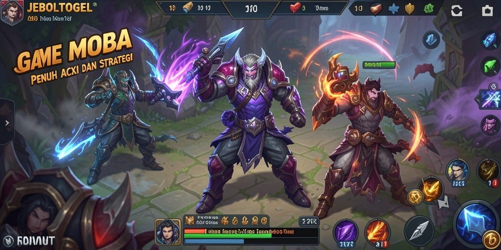 Screenshot utama menampilkan pertarungan seru di arena JEBOLTOGEL.