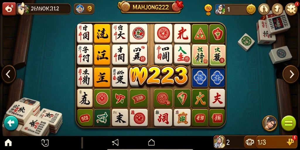 Tampilan gameplay seru dari game Match-3 MAHJONG222.