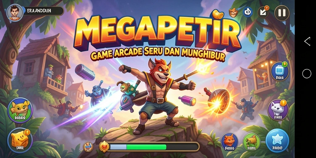 Tampilan gameplay <strong>MEGAPETIR</strong> yang seru dan menantang.