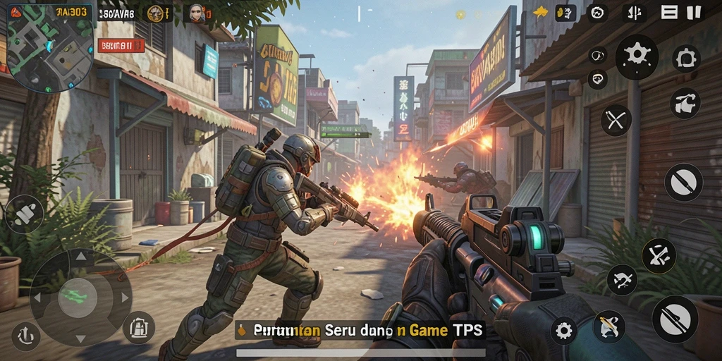 Gameplay menarik dengan tindakan seru di TPS.