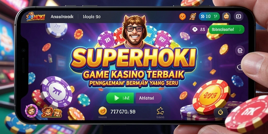 Tampilan gameplay <strong>SUPERHOKI</strong> yang menghibur dan penuh warna.